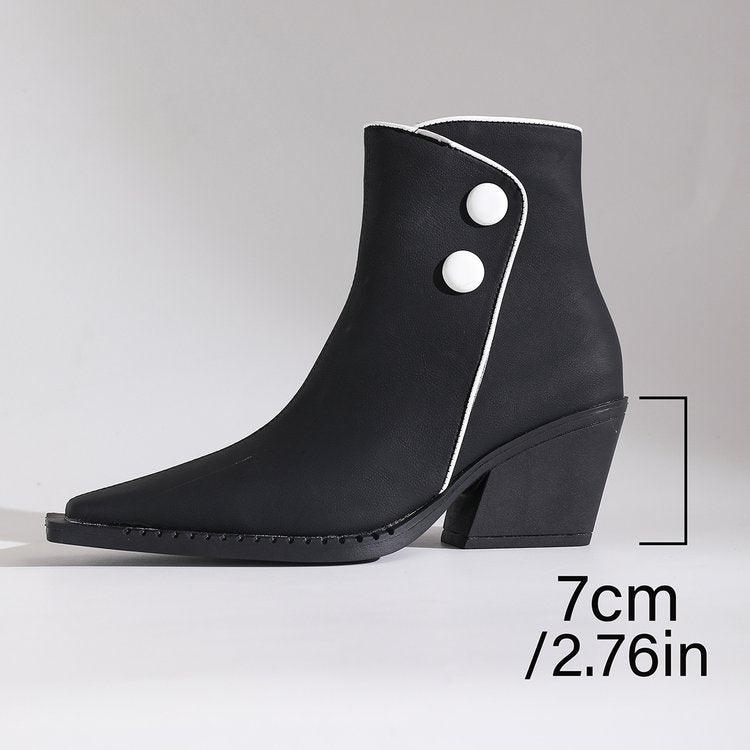 Women's Fall/Winter Platform Block-Heel Boots with Side Zipper