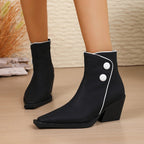 Women's Fall/Winter Platform Block-Heel Boots with Side Zipper