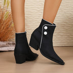 Women's Fall/Winter Platform Block-Heel Boots with Side Zipper